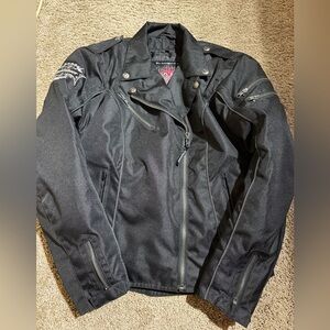 FIELDSHEER PHOSLITE Women's Size 10 Black Padded MOTORCYCLE JACKET w/ LINER